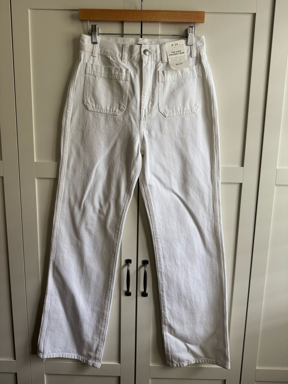 Madewell The Cleo Straight Jean - Rigid Size 26 White - Picture 6 of 8